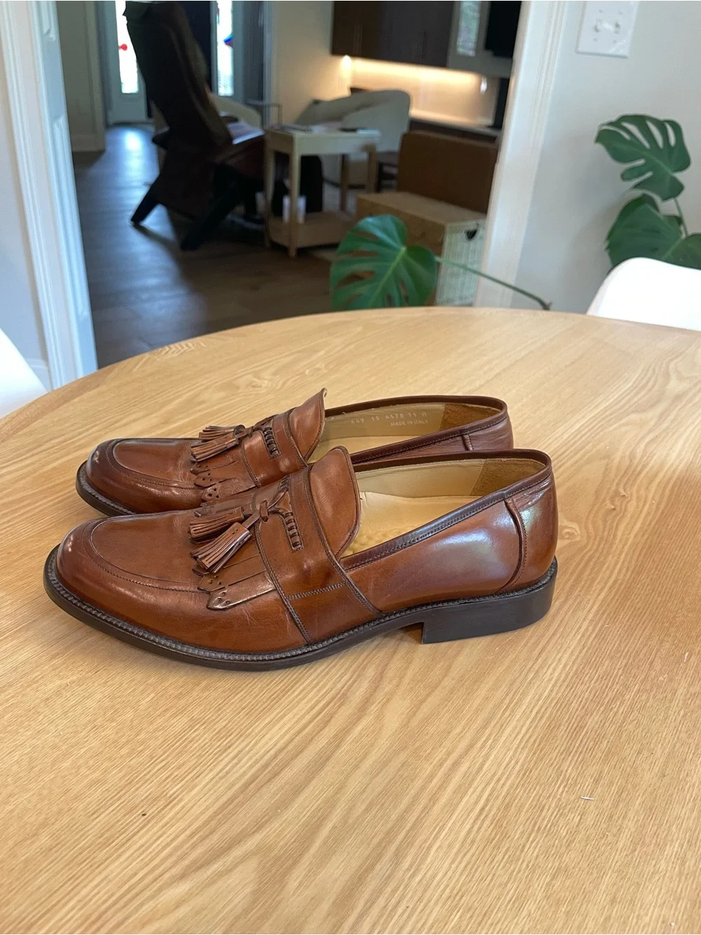 Johnston & Murphy Signature Series Italian Leather Tassel Loafers 11M NEW